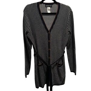 Jones NY Signature Size M button up & belted Knit Jacket sweater, or dress!